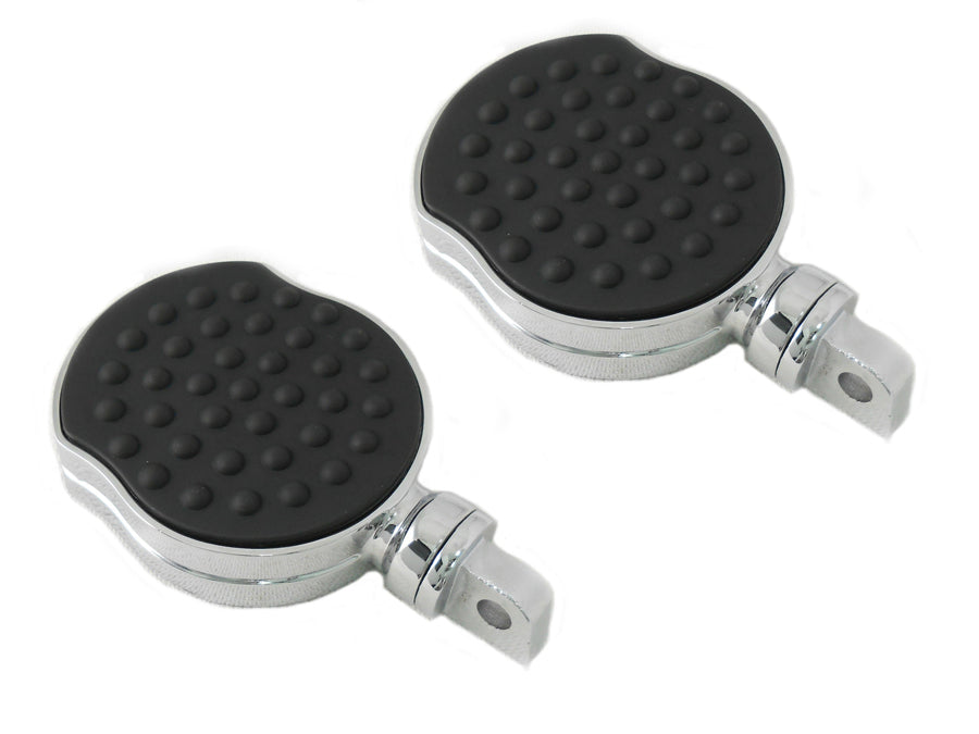 Chrome Flame Style Highway Bar Footpeg Set