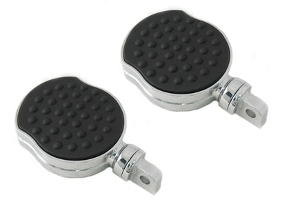 Chrome Flame Style Highway Bar Footpeg Set