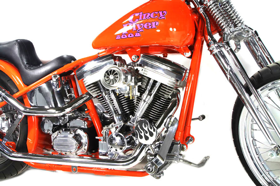 Chrome Flame Style Highway Bar Footpeg Set