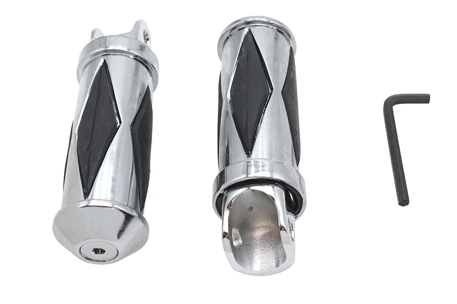 Chrome Diamond Style Footpeg Set