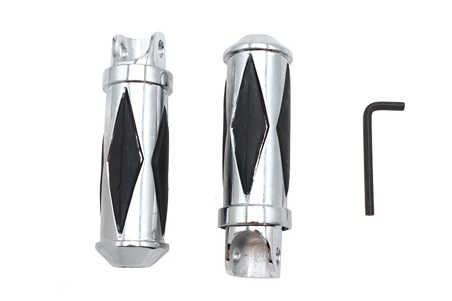 Chrome Diamond Style Footpeg Set
