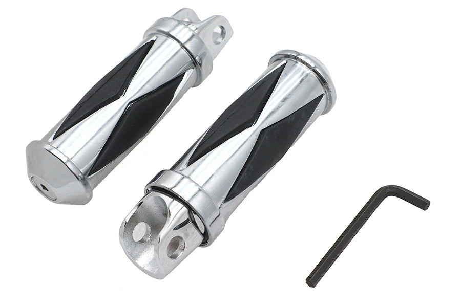 Chrome Diamond Style Footpeg Set