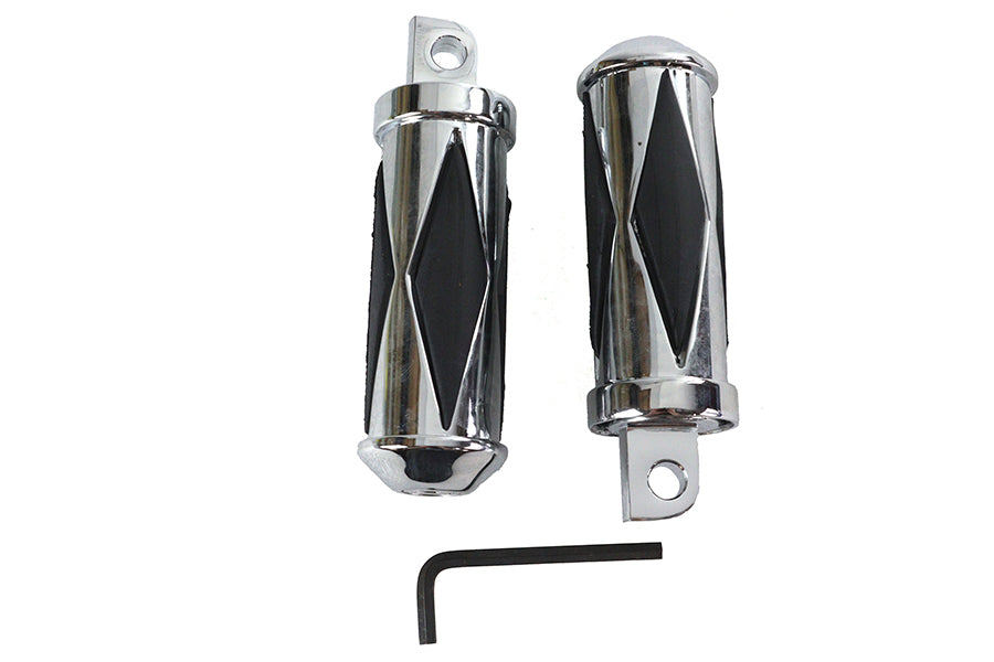 Chrome Diamond Style Large Footpeg Set