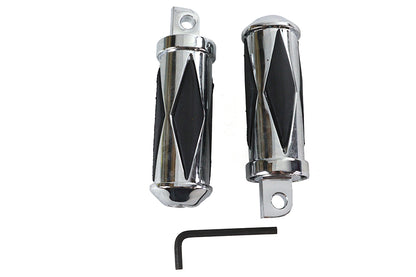 Chrome Diamond Style Large Footpeg Set