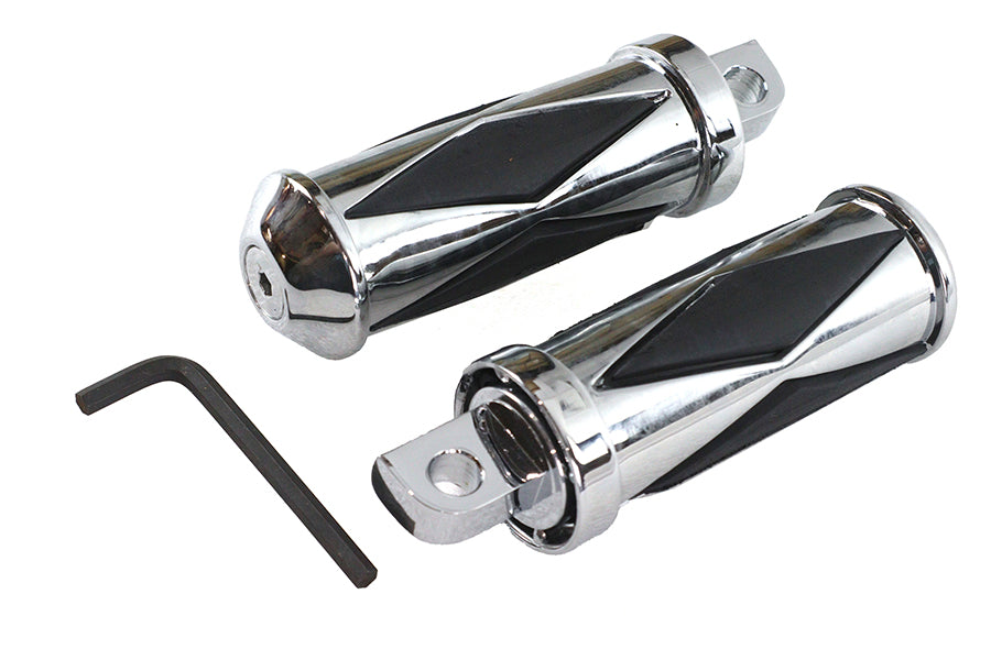 Chrome Diamond Style Large Footpeg Set