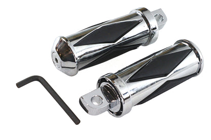 Chrome Diamond Style Large Footpeg Set