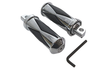 Chrome Diamond Style Large Footpeg Set