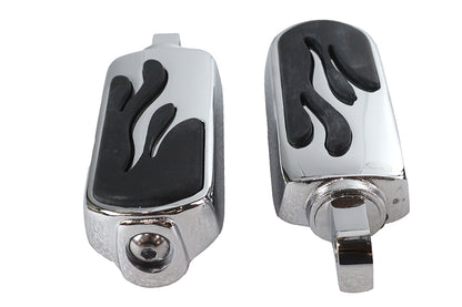 Chrome Flame Style Footpeg Set