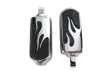 Chrome Flame Style Footpeg Set
