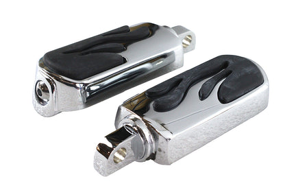 Chrome Flame Style Footpeg Set