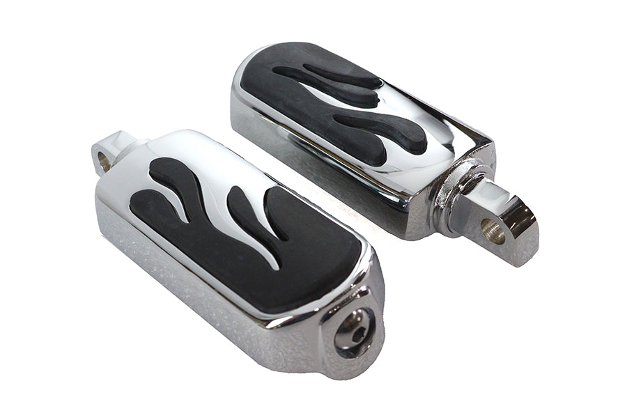 Chrome Flame Style Footpeg Set