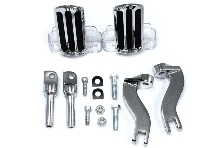 Rail Style Adjustable Footpeg Kit Chrome