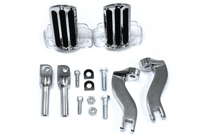 Rail Style Adjustable Footpeg Kit Chrome