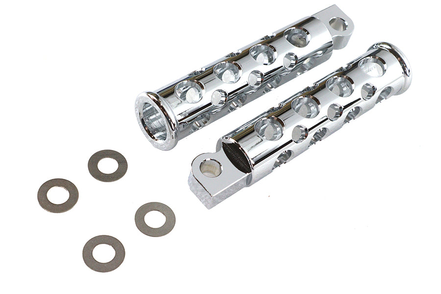 Chrome Hole Shot Style Footpeg Set