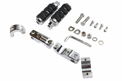 Chrome Engine Bar Footpeg Mount Kit with Footpegs