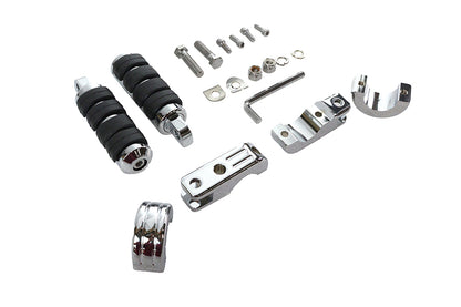 Chrome Engine Bar Footpeg Mount Kit with Footpegs