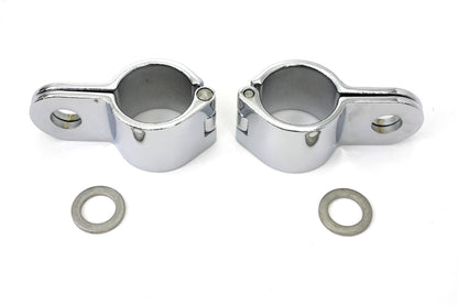 Chrome 1-1/4 Footpeg Mount Clamp Set