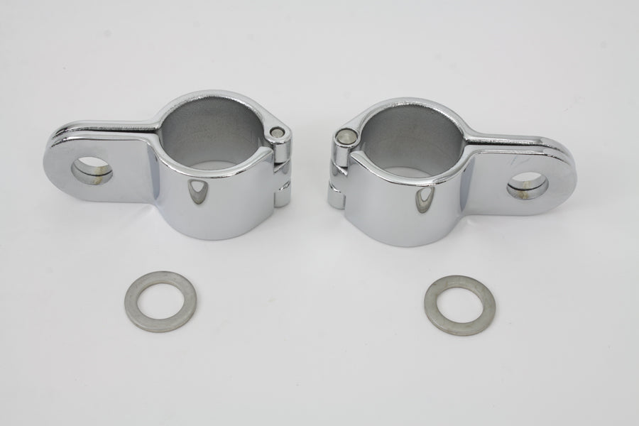 Chrome 1-1/4 Footpeg Mount Clamp Set