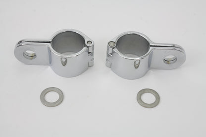 Chrome 1-1/4 Footpeg Mount Clamp Set