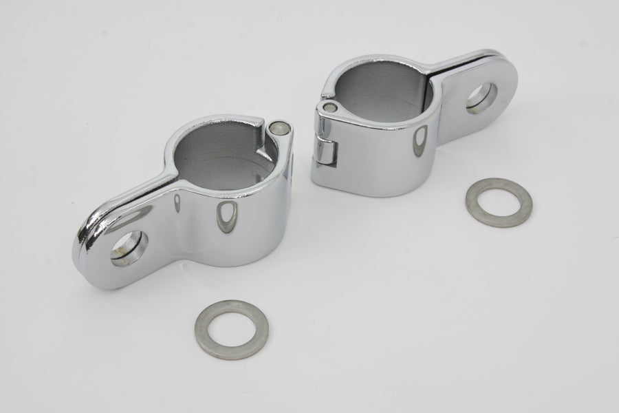 Chrome 1-1/4 Footpeg Mount Clamp Set