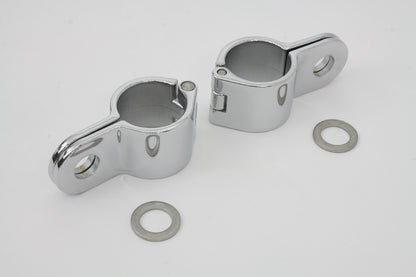 Chrome 1-1/4 Footpeg Mount Clamp Set