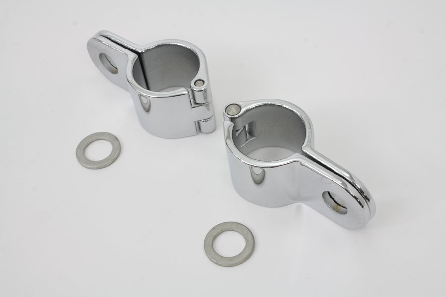 Chrome 1-1/4 Footpeg Mount Clamp Set