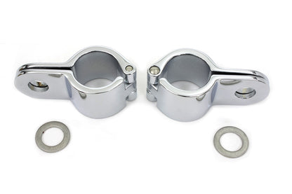 Chrome 1-1/8 Footpeg Mount Clamp Set