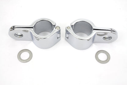 Chrome 1-1/8 Footpeg Mount Clamp Set