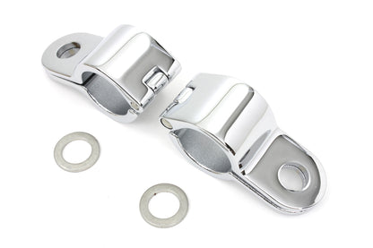 Chrome 1-1/8 Footpeg Mount Clamp Set