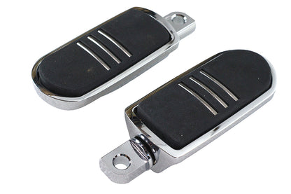 Chrome Footpeg Set with Rubber Inlay