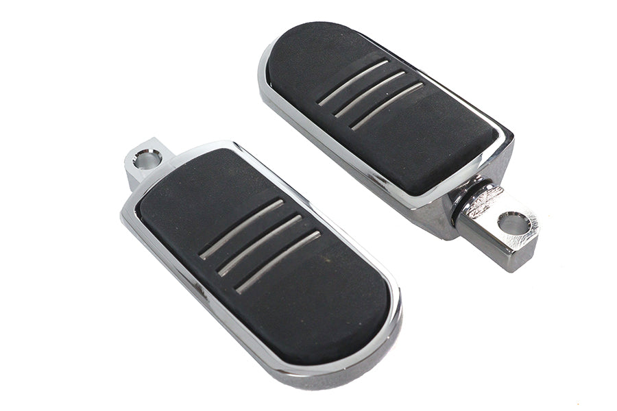 Chrome Footpeg Set with Rubber Inlay