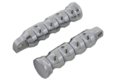 Chrome Contour Grooved Footpeg Set