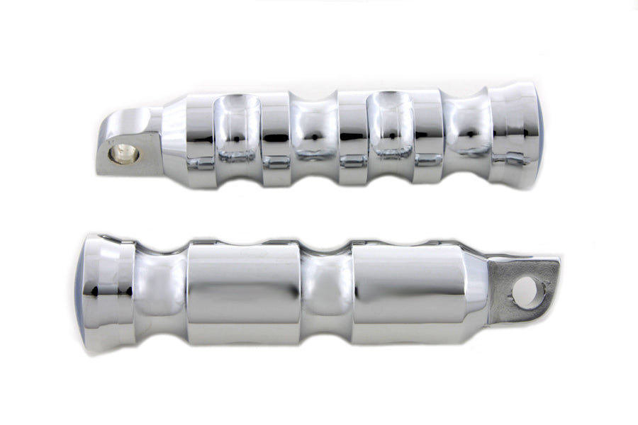Chrome Contour Grooved Footpeg Set