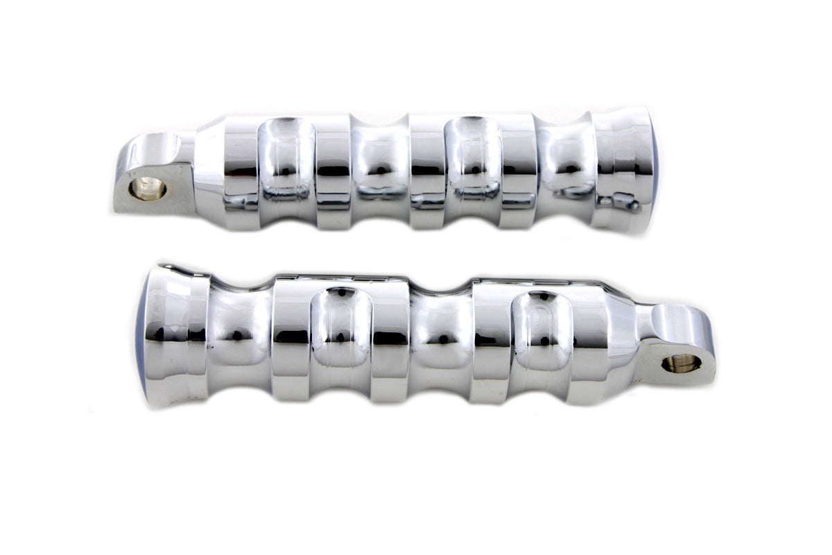 Chrome Contour Grooved Footpeg Set