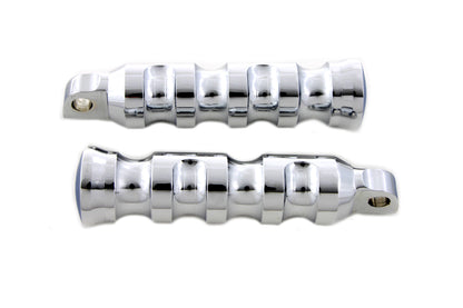 Chrome Contour Grooved Footpeg Set