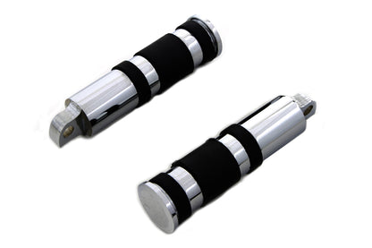 Chrome Banded Skull End Footpeg Set