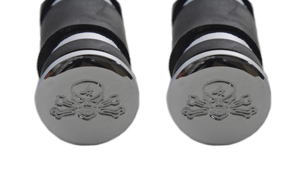 Chrome Banded Skull End Footpeg Set