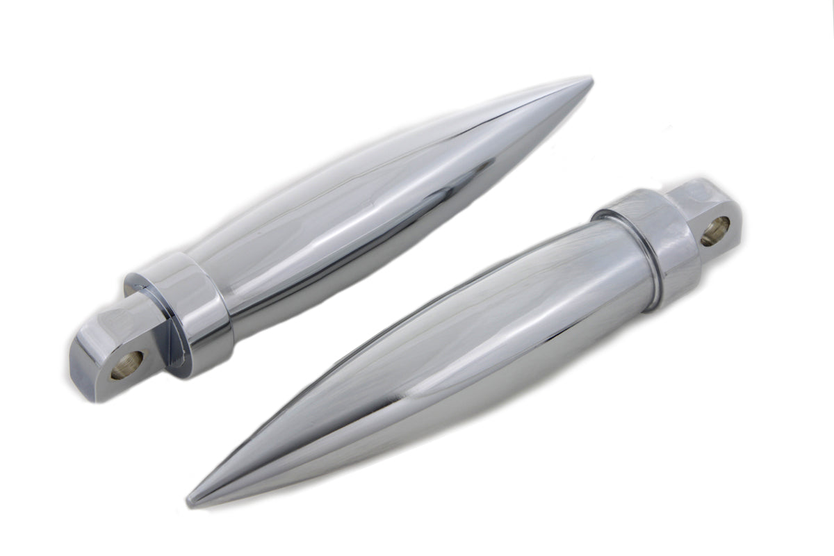 Chrome Long Torpedo Style Footpeg Set