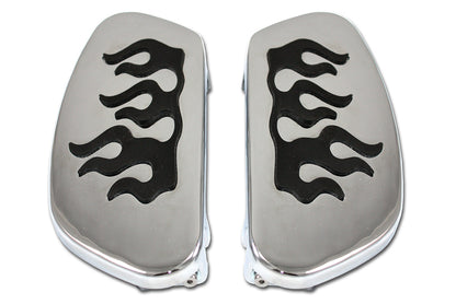 Driver Footboard Set Chrome with Flame Design