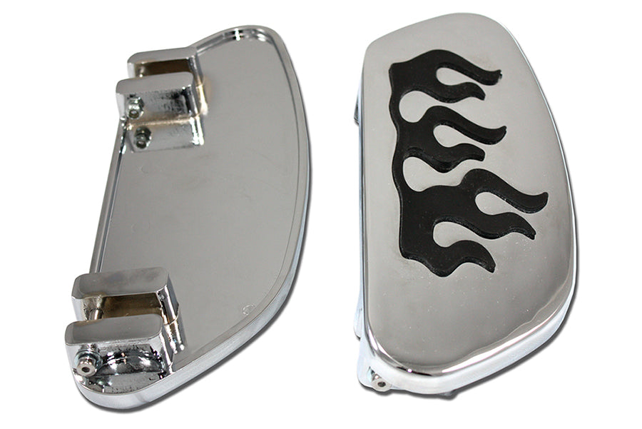 Driver Footboard Set Chrome with Flame Design