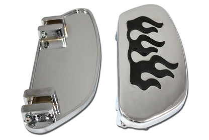 Driver Footboard Set Chrome with Flame Design