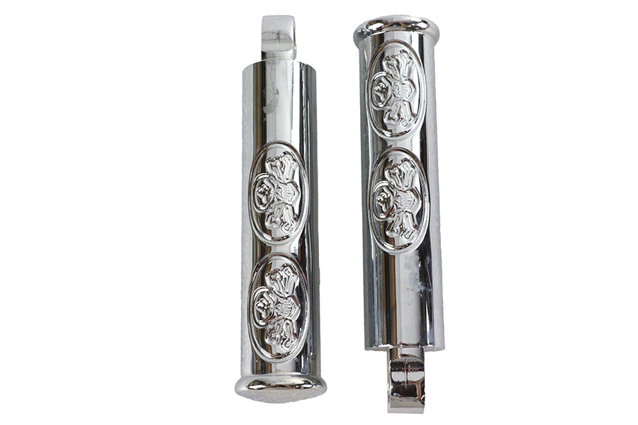 Chrome Skull Style Footpeg Set