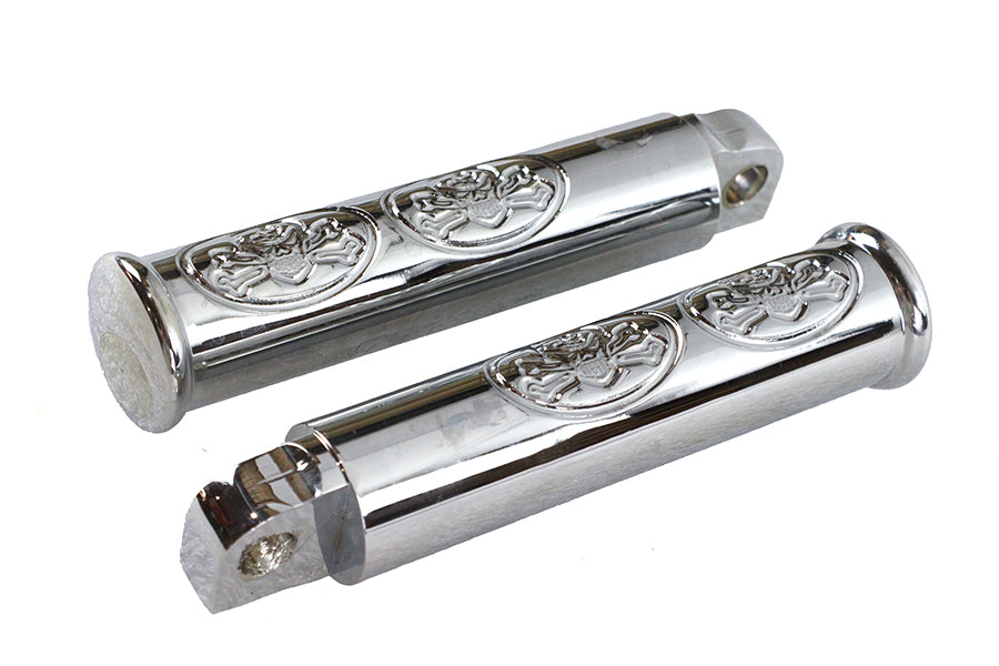 Chrome Skull Style Footpeg Set