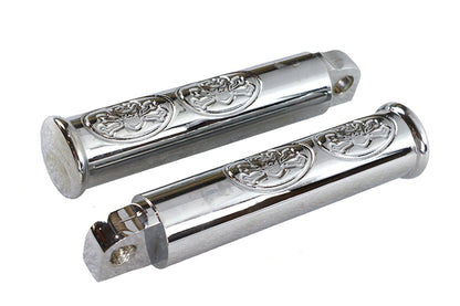 Chrome Skull Style Footpeg Set