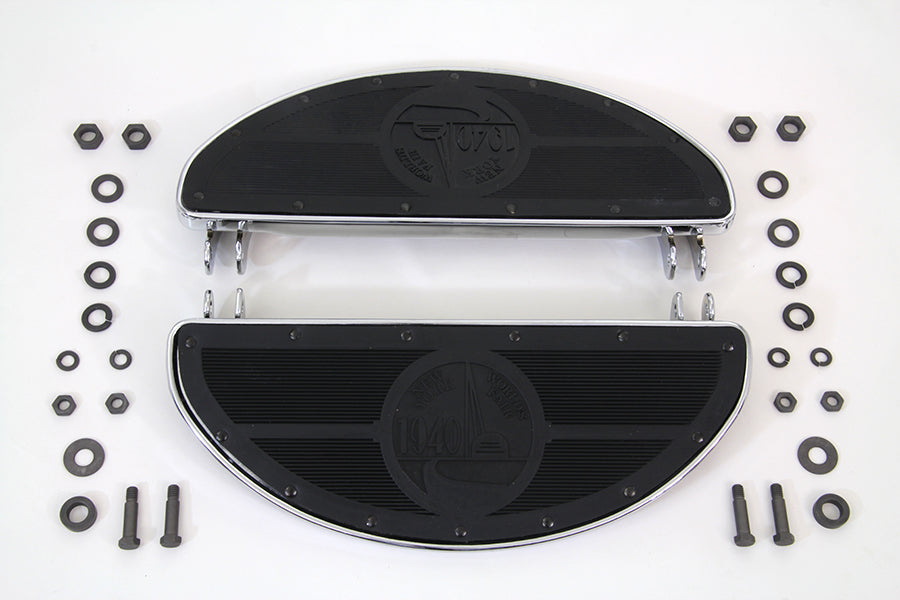 World's Fair Style Half Moon Footboard Set Chrome