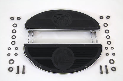 World's Fair Style Half Moon Footboard Set Chrome