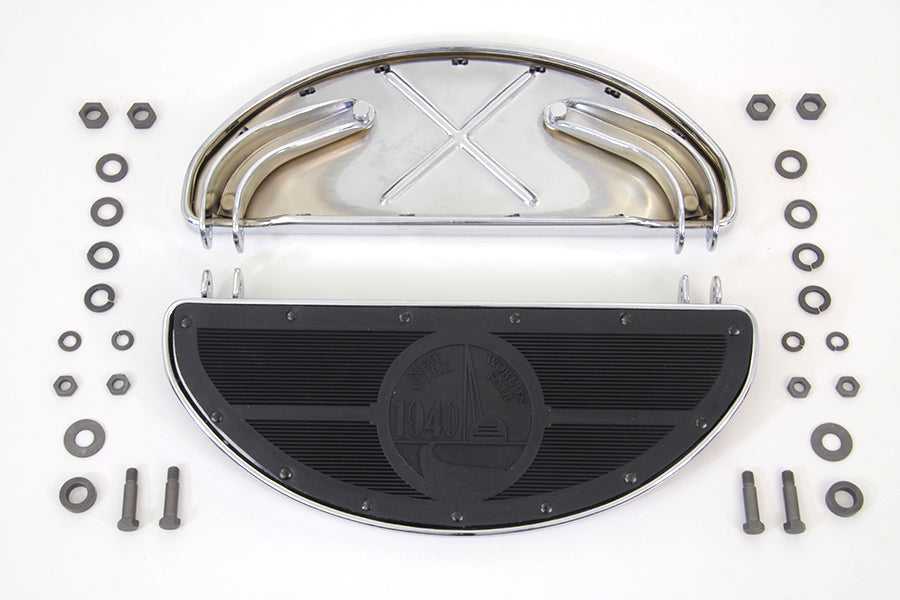 World's Fair Style Half Moon Footboard Set Chrome