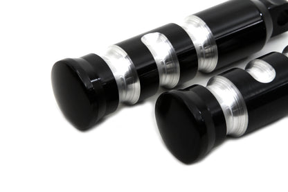 Black Contour Grooved Footpeg Set