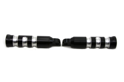 Black Contour Grooved Footpeg Set