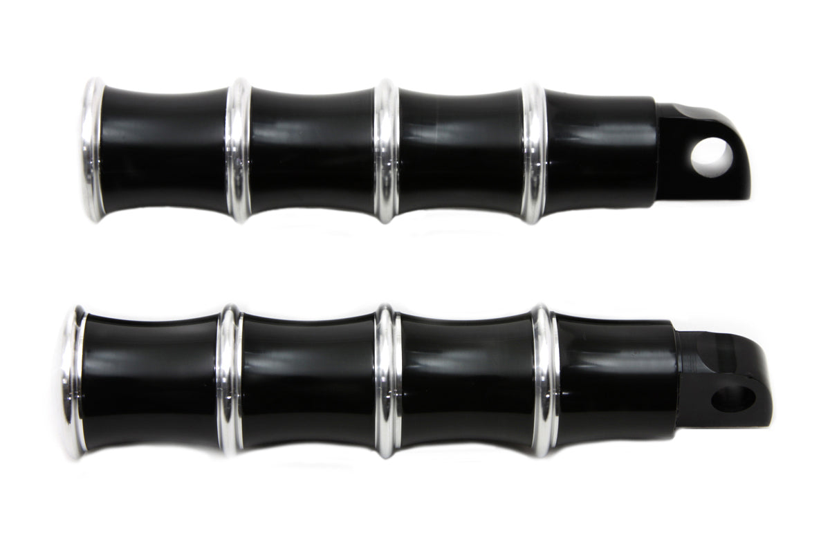 Black Tribal Style Footpeg Set